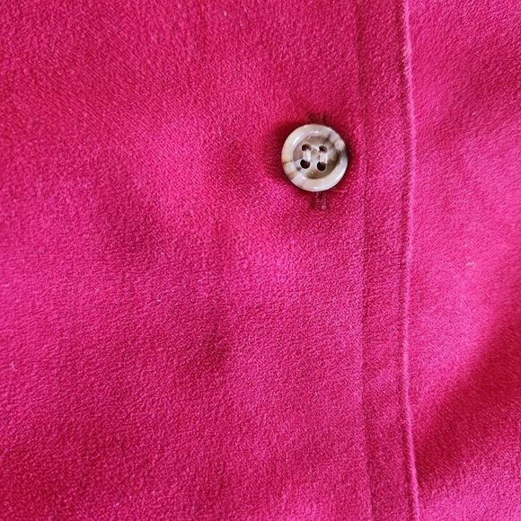 David Brooks women's size 14 button up long sleeve shirt red suede feel - Picture 3 of 4